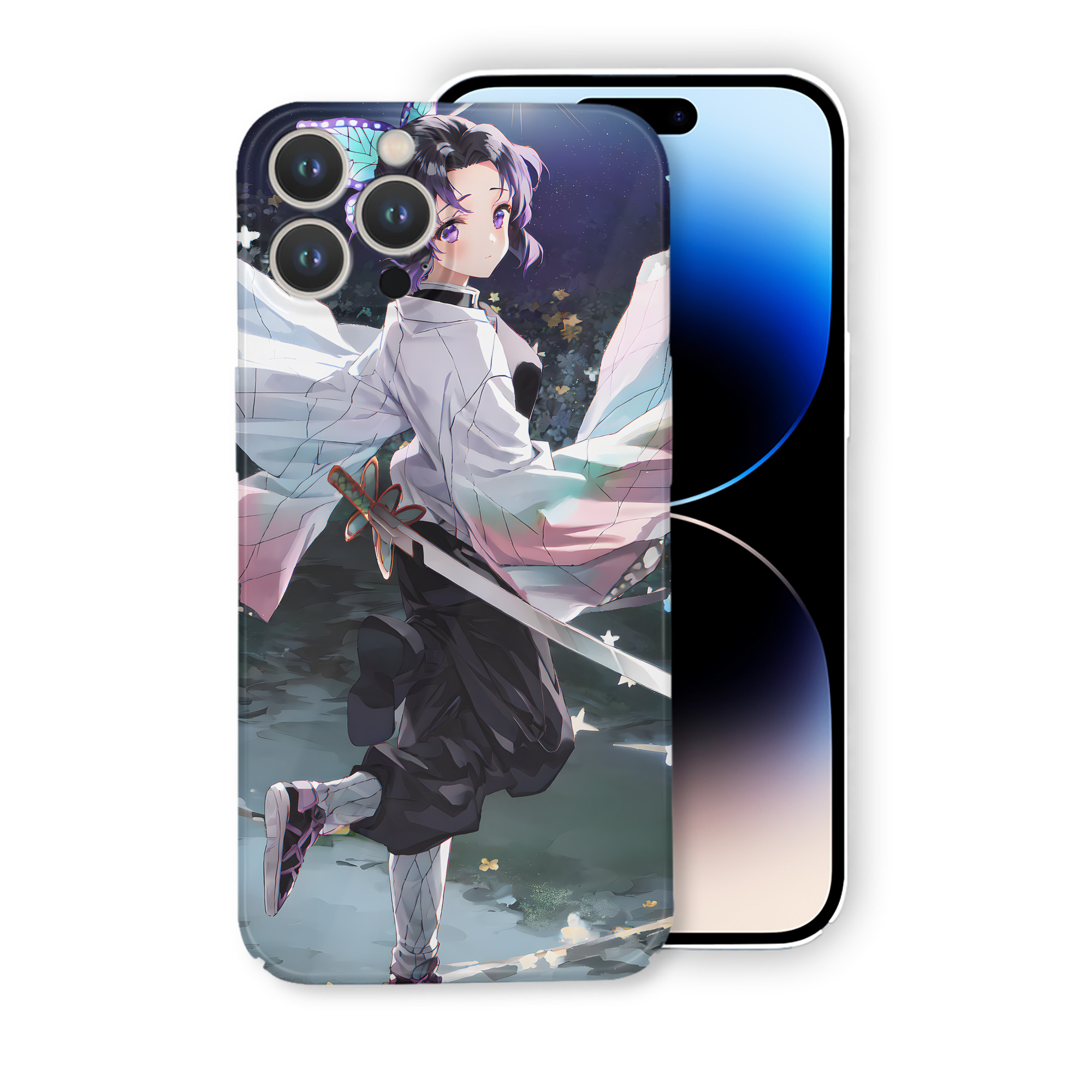 （画像用） 鬼滅の刃（きめつのやいば）蟲柱-胡蝶 しのぶ／こちょう しのぶ Kochou Shinobu 【iPhone 14シリーズ対応】ハードケース